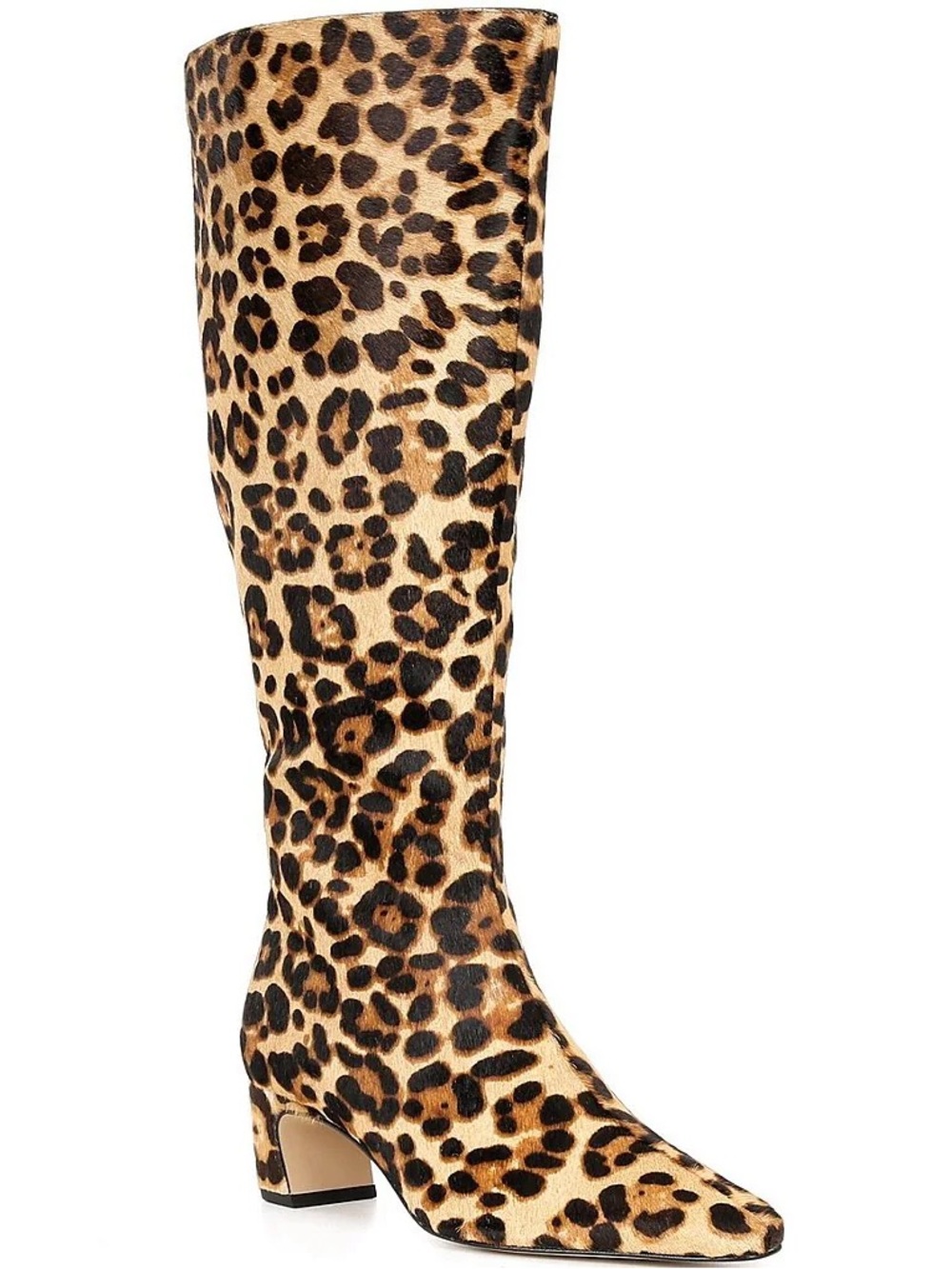 NWT Gianni Bini Weslye Leopard Haircalf Snip Toe Knee High Boots Sz 6.5